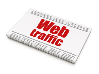Web development concept: newspaper headline Web Traffic