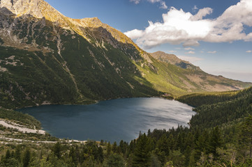 Fototapeta na wymiar Morskie Oko one of the most beautiful lakes in the Tatra mountains.