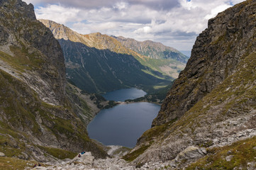 Fototapeta na wymiar Morskie Oko and Black Pond beautiful lakes in the High Tatra mountains. Poland