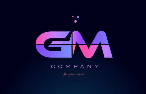 GM G M Black Letter Logo Design With Purple Magenta Swoosh And Stars.  Royalty Free SVG, Cliparts, Vectors, and Stock Illustration. Image 76695355.