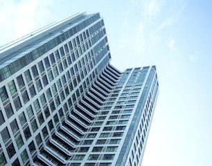 blue modern building