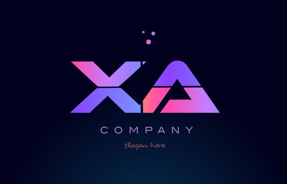 xa x a creative blue pink purple alphabet letter logo icon design