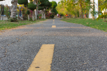 Obraz premium Bicycle lane in park,soft focus.