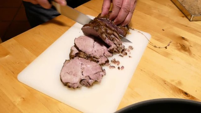 roast beef in the kitchen