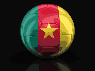 Soccer football with Cameroon flag. Image with clipping path