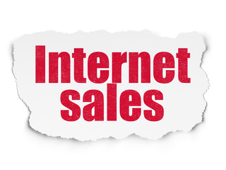 Marketing concept: Internet Sales on Torn Paper background