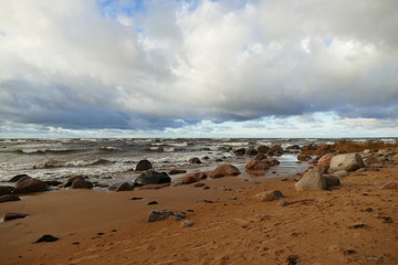 landscape,sea,stones,sand