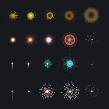 Celebration firework set for animation