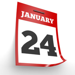 January 24. Calendar on white background.
