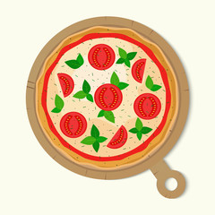 Pizza vector illustration. Pizza Margherita