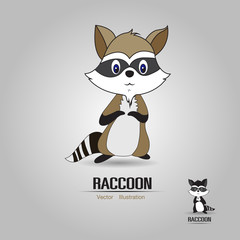 raccoon animal cute little cartoon.