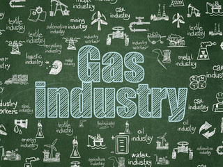 Manufacuring concept: Gas Industry on School board background