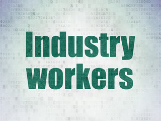 Industry concept: Industry Workers on Digital Data Paper background