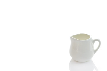 Milk jar on white background