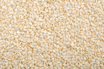 White sesame seeds background