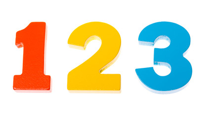 Wooden colorful numbers 1 2 3
