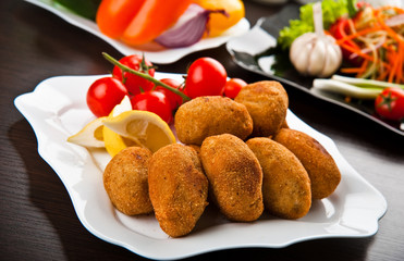 Eating fast food, on a plate