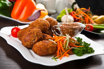Eating fast food, on a plate