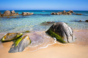 turquoise sea and sardinian beach of Orri