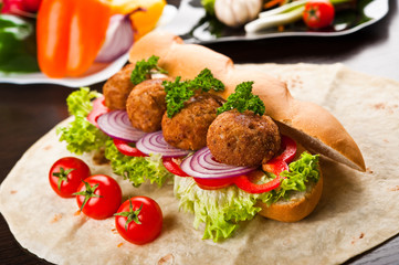 Eating fast food, on a plate