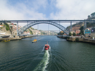 2016 09 Porto, Portugal: One flew over the Douro river and boat