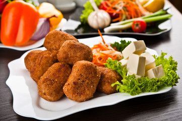 Eating fast food, on a plate
