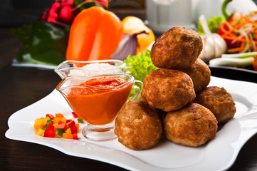 Eating fast food, on a plate