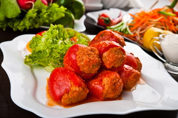 Eating fast food, on a plate