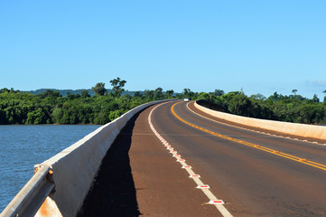 bridge with curve on topo of the river