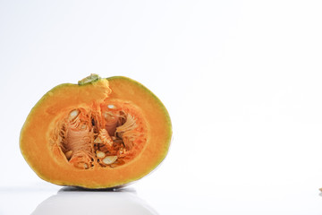 Fototapeta na wymiar Sweet orange pumpkin isolated on white.