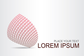 Logo stylized spherical surface with abstract shapes