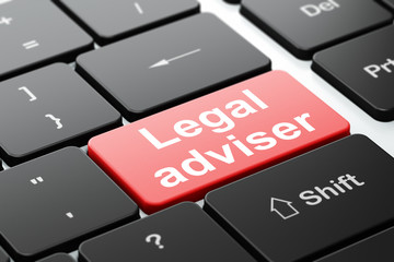 Fototapeta premium Law concept: Legal Adviser on computer keyboard background