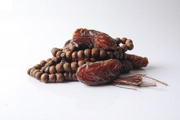 A dates and glass of water - the things used to break the fast at sunset during the Muslim holy month of Ramadan