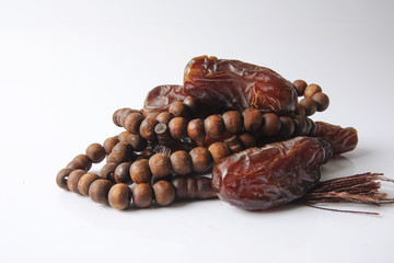 A dates and glass of water - the things used to break the fast at sunset during the Muslim holy month of Ramadan