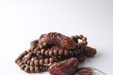 A dates and glass of water - the things used to break the fast at sunset during the Muslim holy month of Ramadan