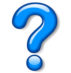 Naklejka premium blue question mark
