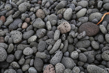 Black basalt volcanic stones