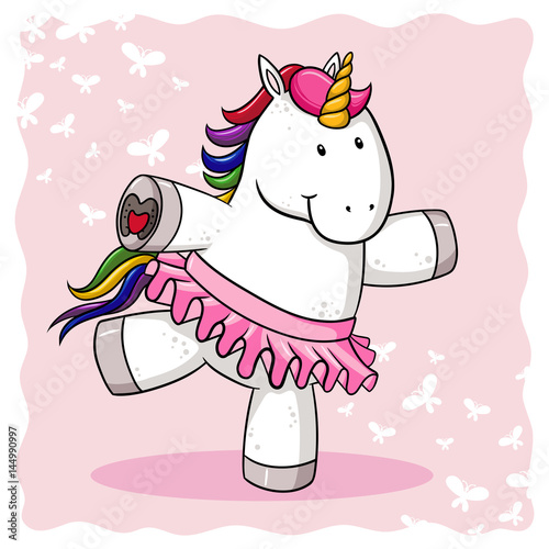 "Tanzendes Comic Einhorn" Stockfotos und lizenzfreie Vektoren auf