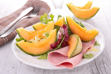 melon and ham