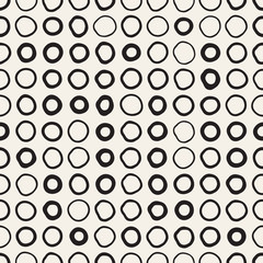 Vector Seamless Childlike Pattern. Monochrome Hand Drawn Geometric Shapes Texture