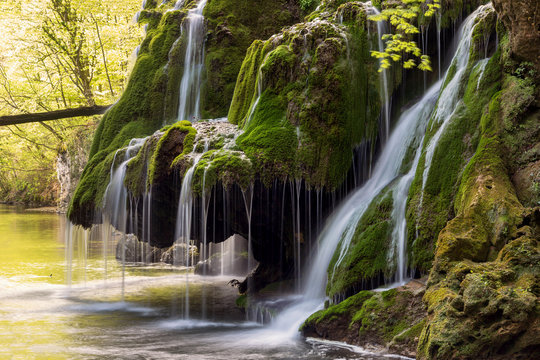 Beautiful mountain waterfall 