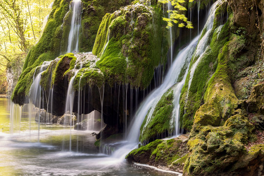 Beautiful mountain waterfall 