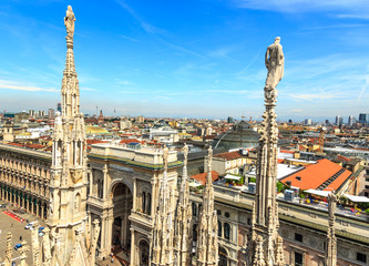 View from Duomo roof in Milan