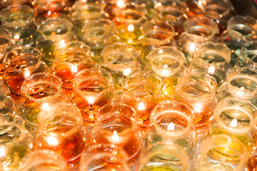 Candle light in glass