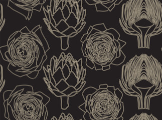 Seamless pattern with the artichoke symbol.