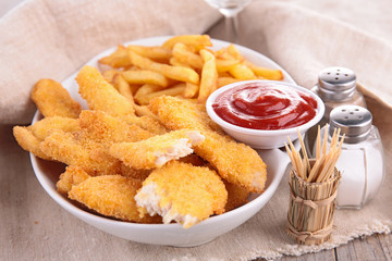 fried chicken and french fries