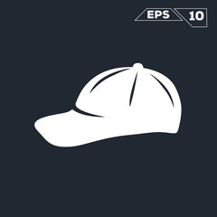 baseball cap flat silhouette illustration vector design