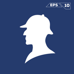 sherlock holmes white silhouette illustration vector design