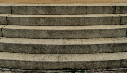 Concrete staircase with small gravel