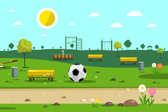 Park with Football Ball